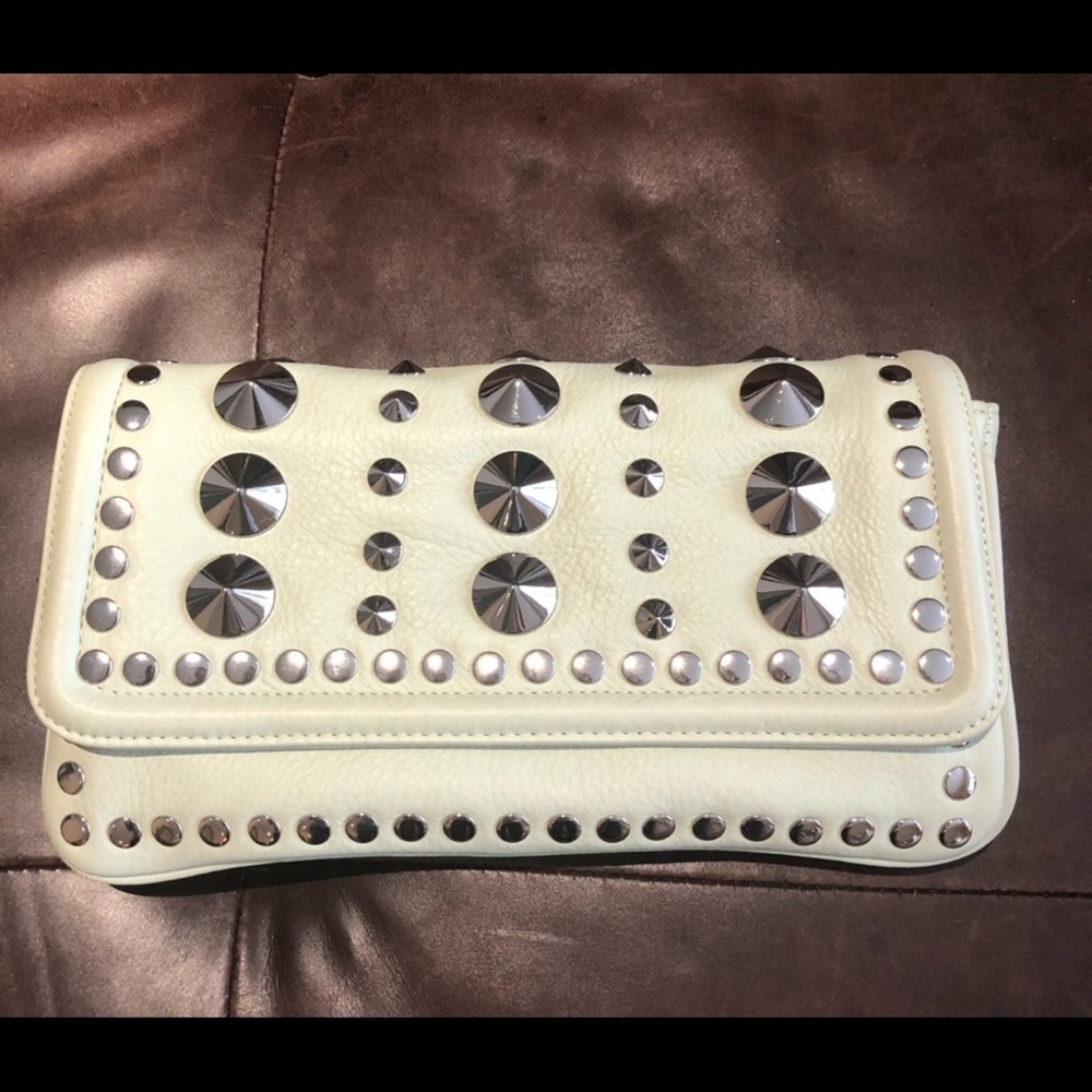 BE & D Green Garbo Studded Clutch